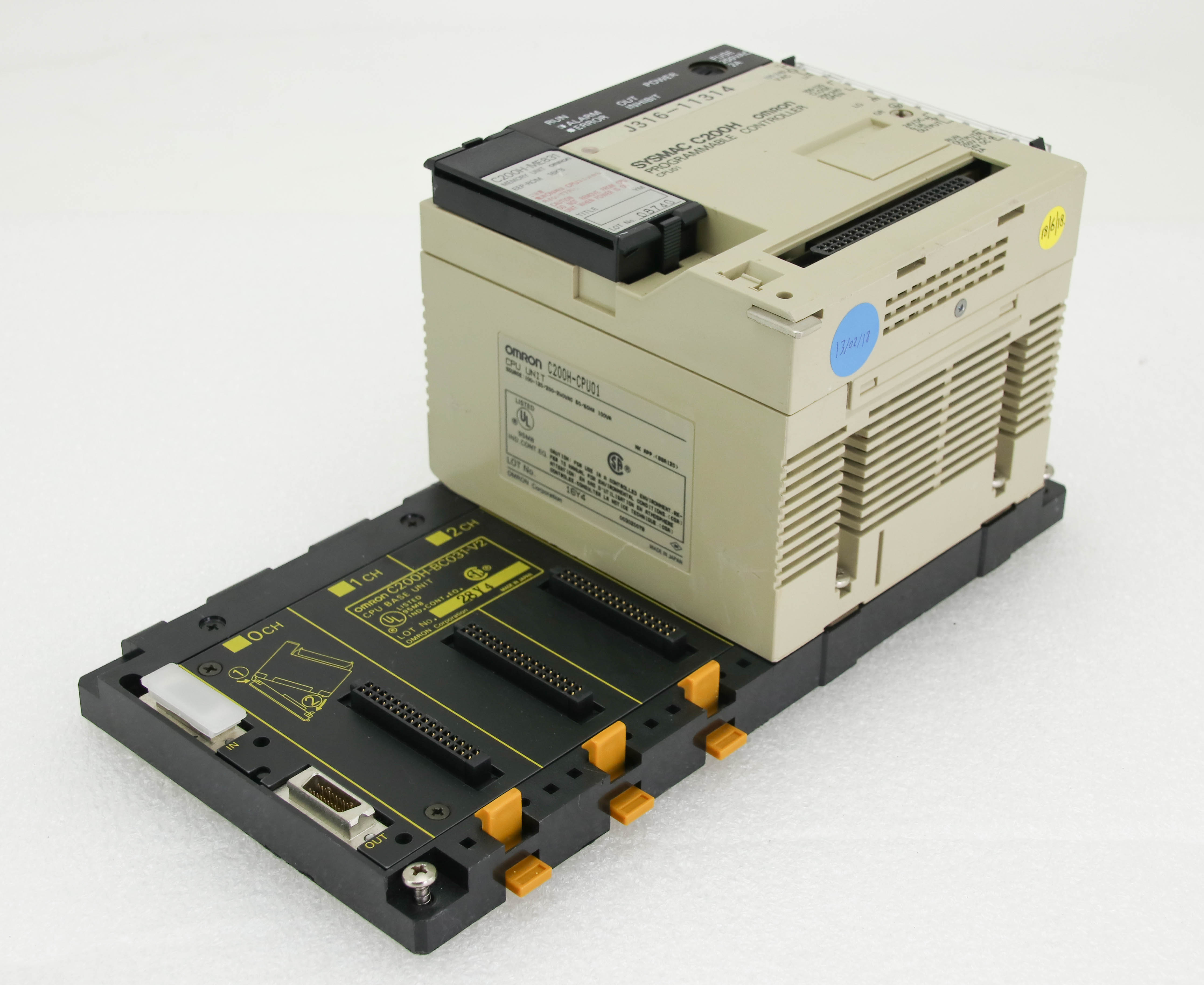 11314 OMRON SYSMAC C200H PLC W/BASE UNIT C200H-BC031-V2...